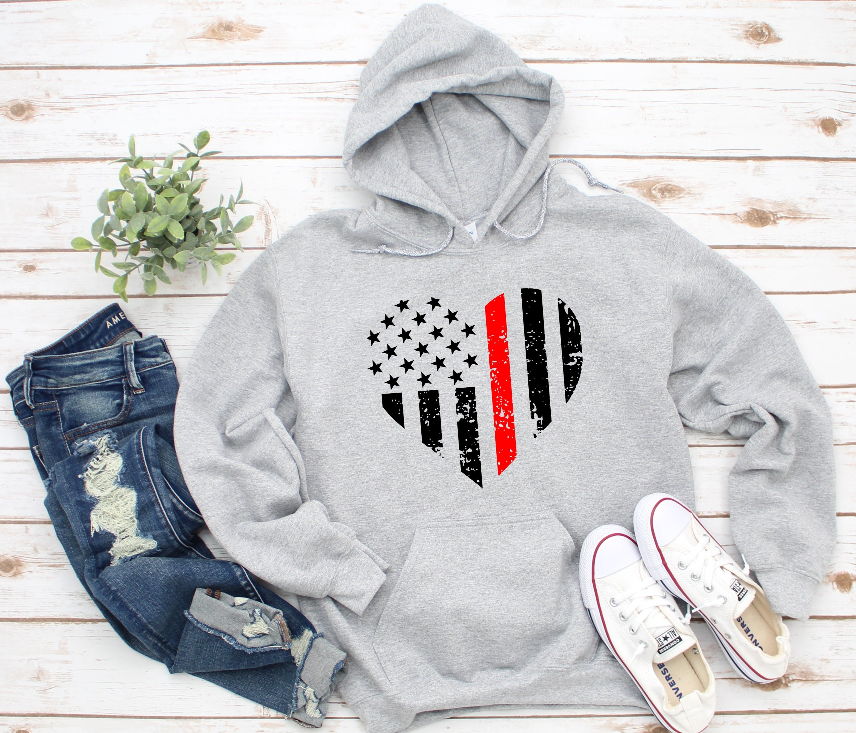 Firefighter Heart Hoodie