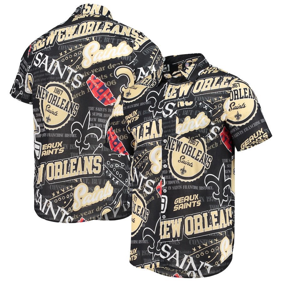 New Orleans Saints Black Thematic Hawaii Shirt Ha41423