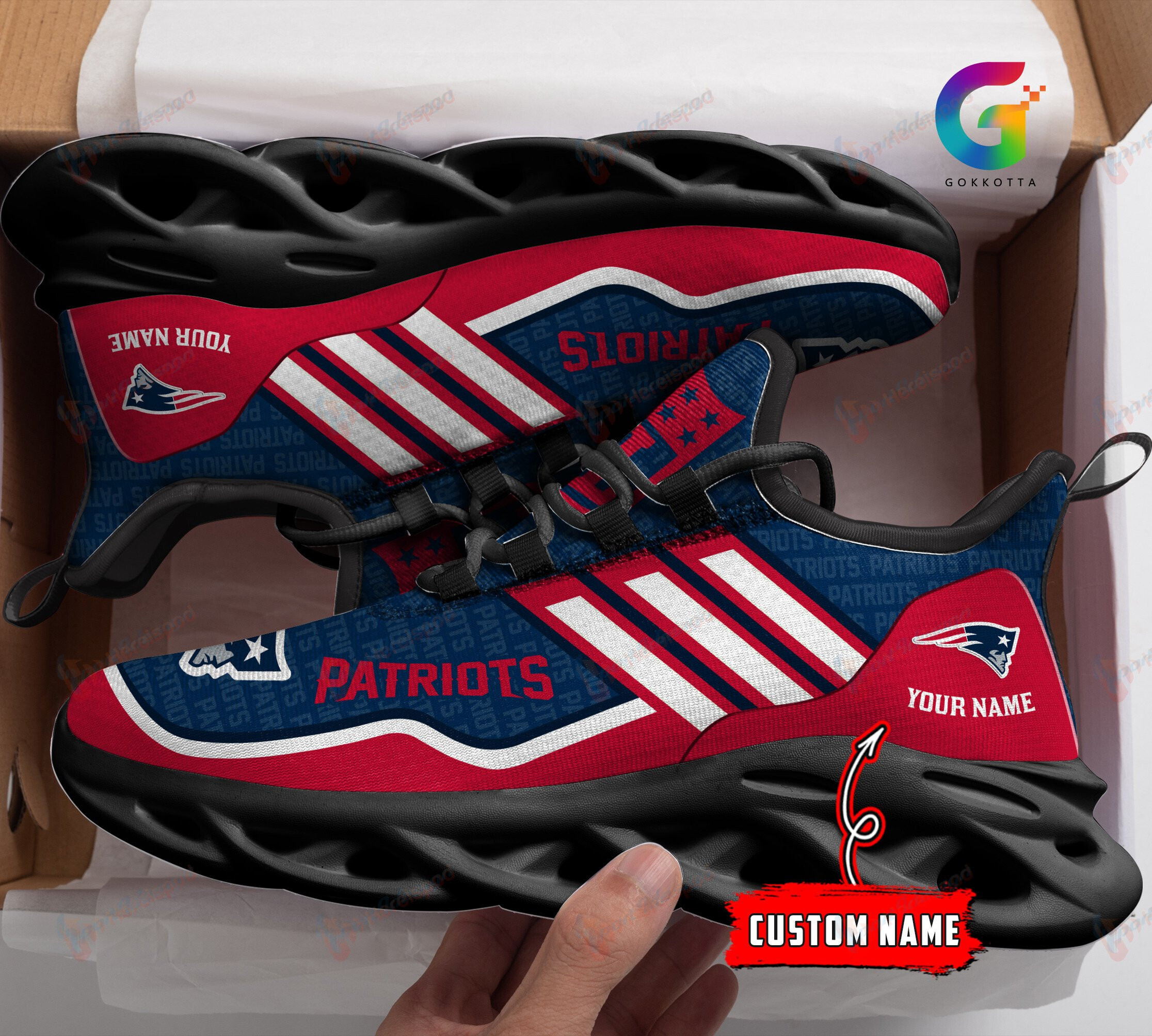 New England Patriots Personalized Yezy Running Sneakers 132