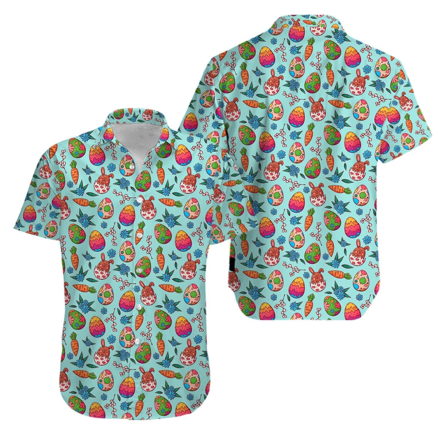 Bunny Love Carrot Day Egg Hawaiian Aloha Shirts #V