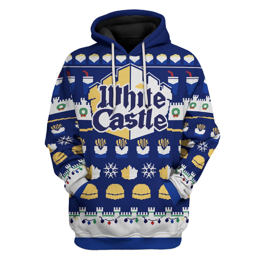 Casespring 3D White Castle Christmas Custom Tshirt Hoodie Apparel