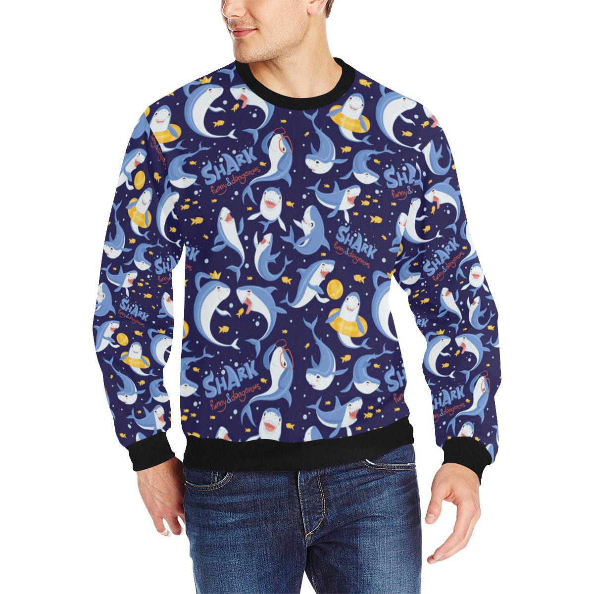 Shark Funny Pattern Men’s Crew Neck Sweatshirt