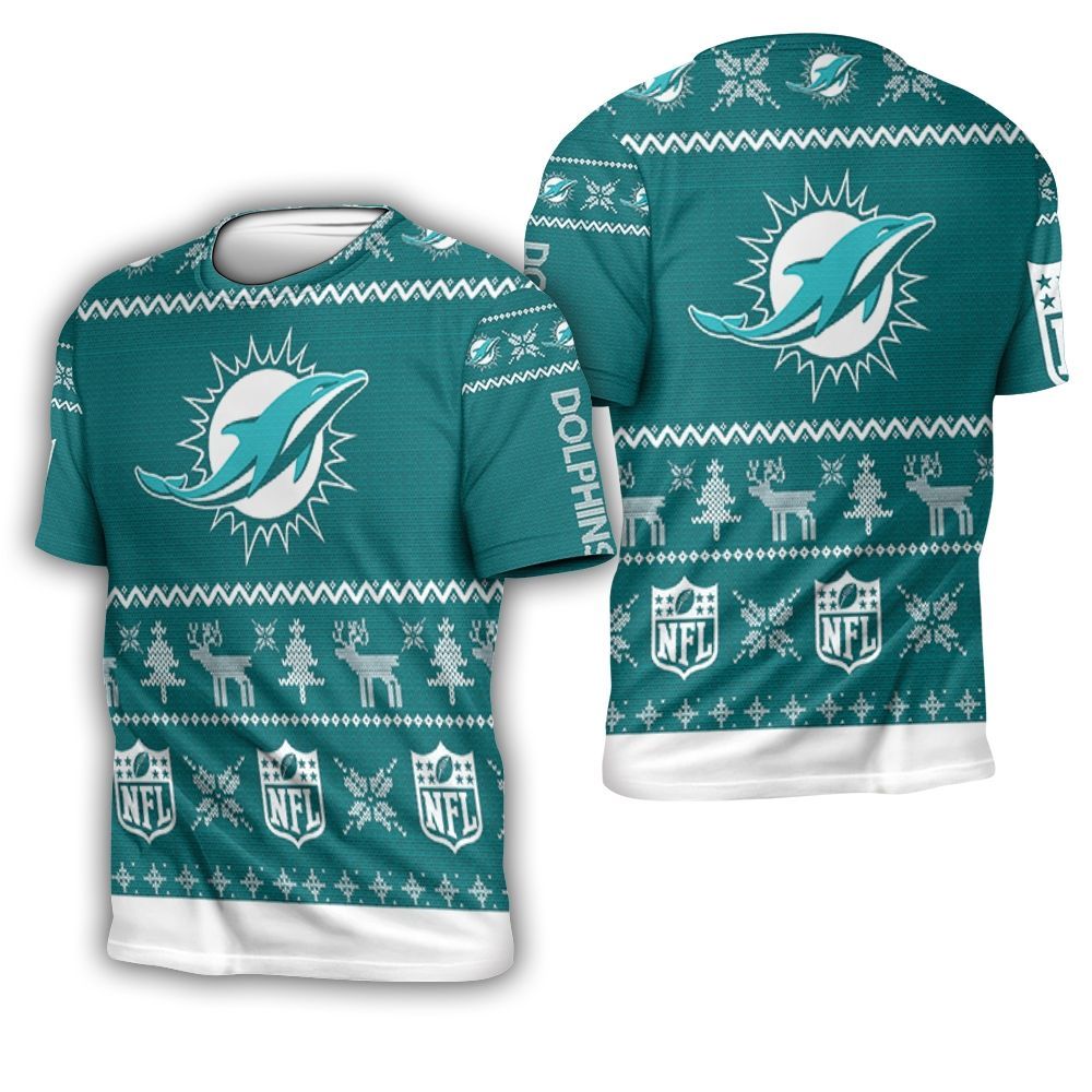 Miami Dolphins Ugly Sweatshirt Christmas 3D 3D T-Shirt