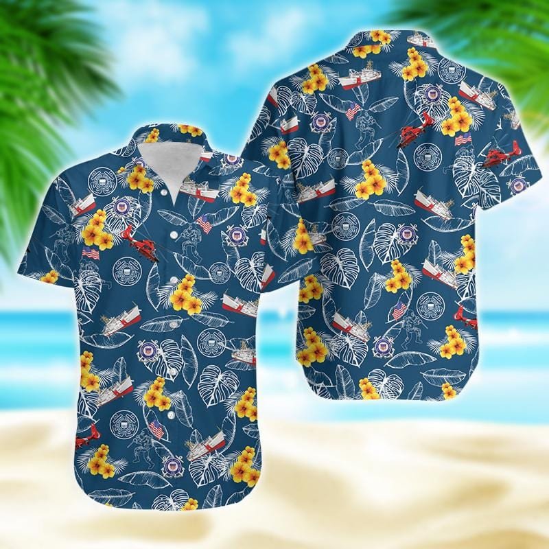 Hawaii Aloha Shirts Us Coast Guard Pattern Ha49659