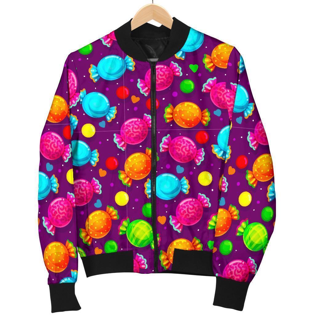 Toffee Candy Pattern Print Women Casual Bomber Jacket 3D All Over Print