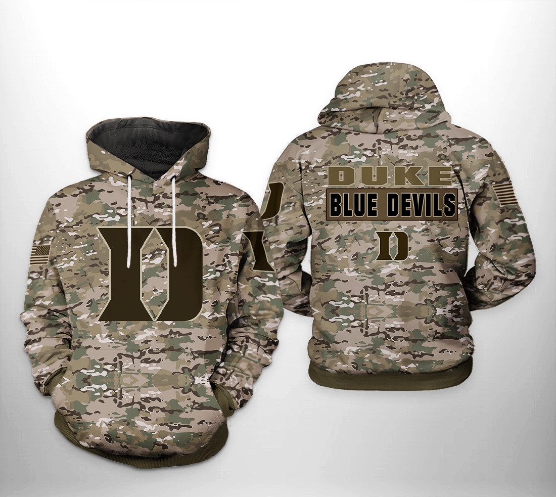 Duke Blue Devils Ncaa Camo Veteran Hoodie & Zip Hoodie