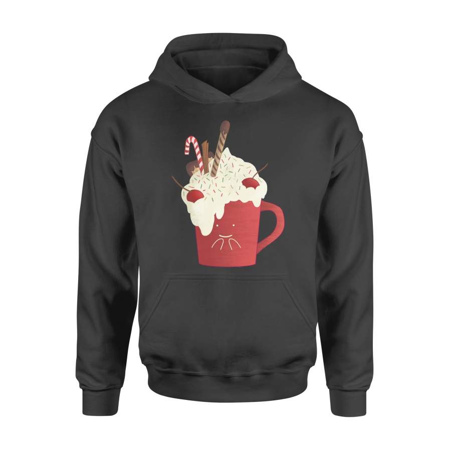 Christmas Gift Idea Christmas Ice Cream Cup With Cane Candy And Cherries – Standard Hoodie