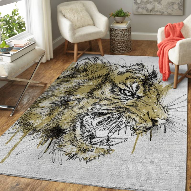 Tiger Roar Scratch – Animals Area Rug Carpet