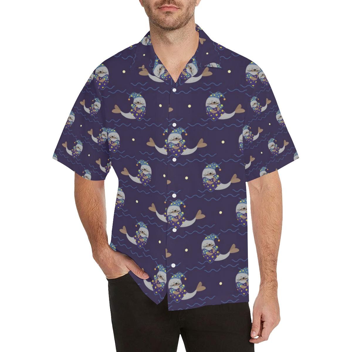 Sleeping Sea Lion Pattern All Over Print Hawaii Shirt Ha91230