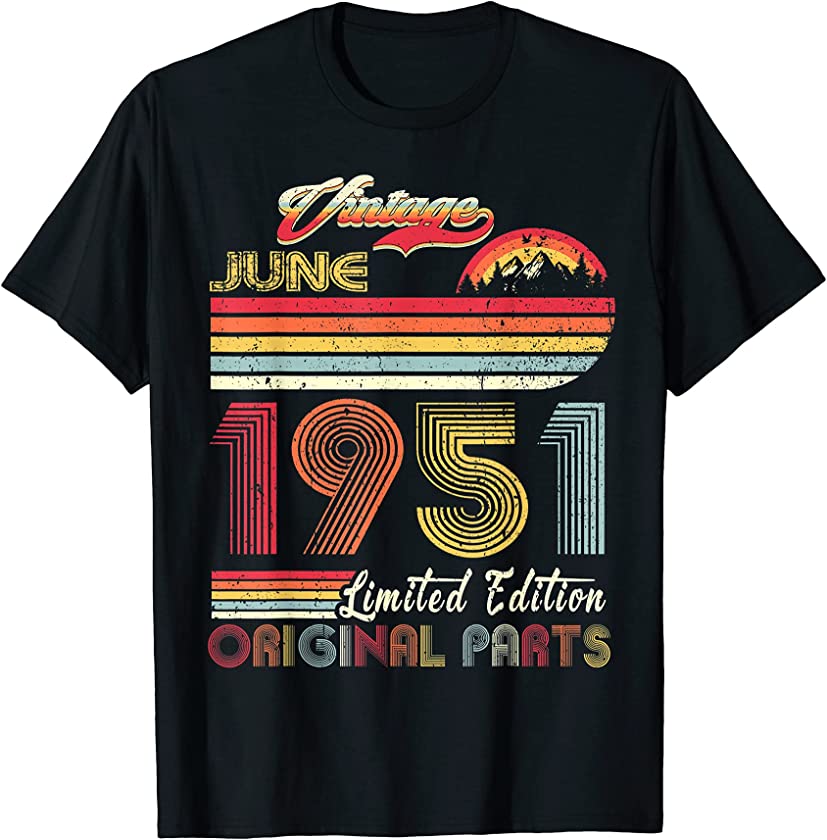 70 Year Old Retro Vintage June 1951 Funny 70th Birthday T-Shirt