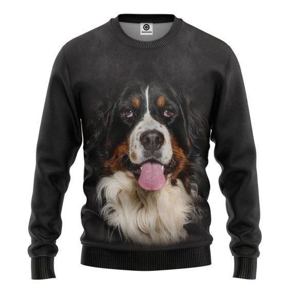 3D Bernese Mountain Dog All Over Print Unisex Sweatshirt For Dog Lovers