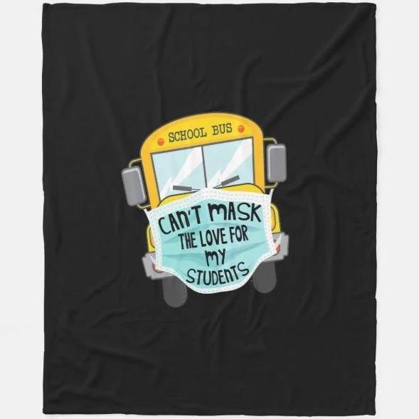 Back To School Bus Lovely Bus Fleece Blanket Home Decor Bedding Couch Sofa Soft And Comfy Cozy Gift For Students Teacher