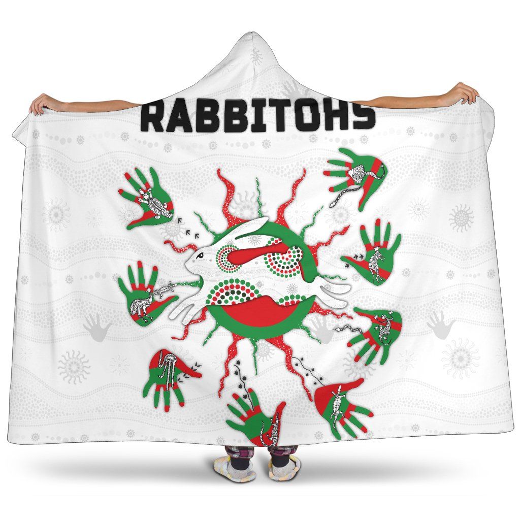 Rabbitohs Indigenous Hooded Blanket Animals Aboriginal TH5