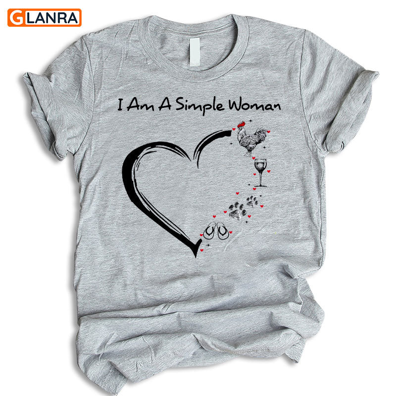 I Am A Simple Woman Shirt, Chicken Shirt, Chicken Girl Shirt, Chicken Lover Shirt, Animal Shirt, Farm Animal Shirt, T-Shirt, Tee