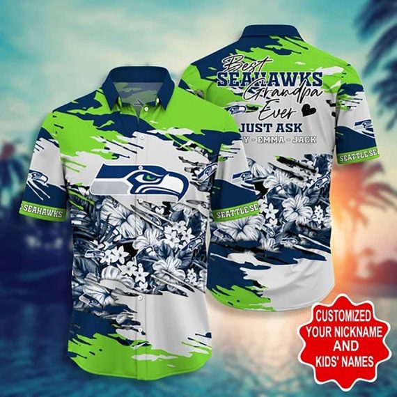 Seattle Seahawks Pesonalized Hawaiian Shirt Aloha Beach Holiday Ha74518