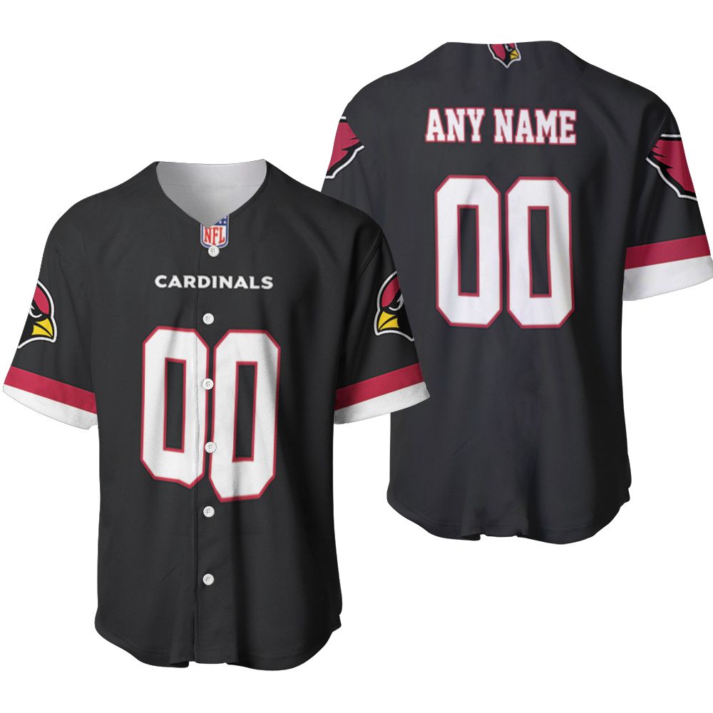 Arizona Cardinals NFL American Football Team Logo Alternate Game Black 2019 3D Designed Allover Custom Gift For Arizona Fans Baseball Jersey