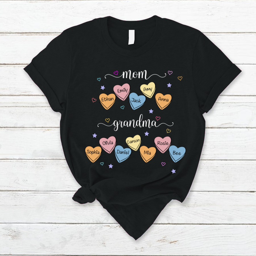 Mom Grandma Hearts Personalized Shirt