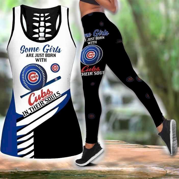 Womens Chicago Cubs Some Girls Tank Top And Leggings Set For Yoga