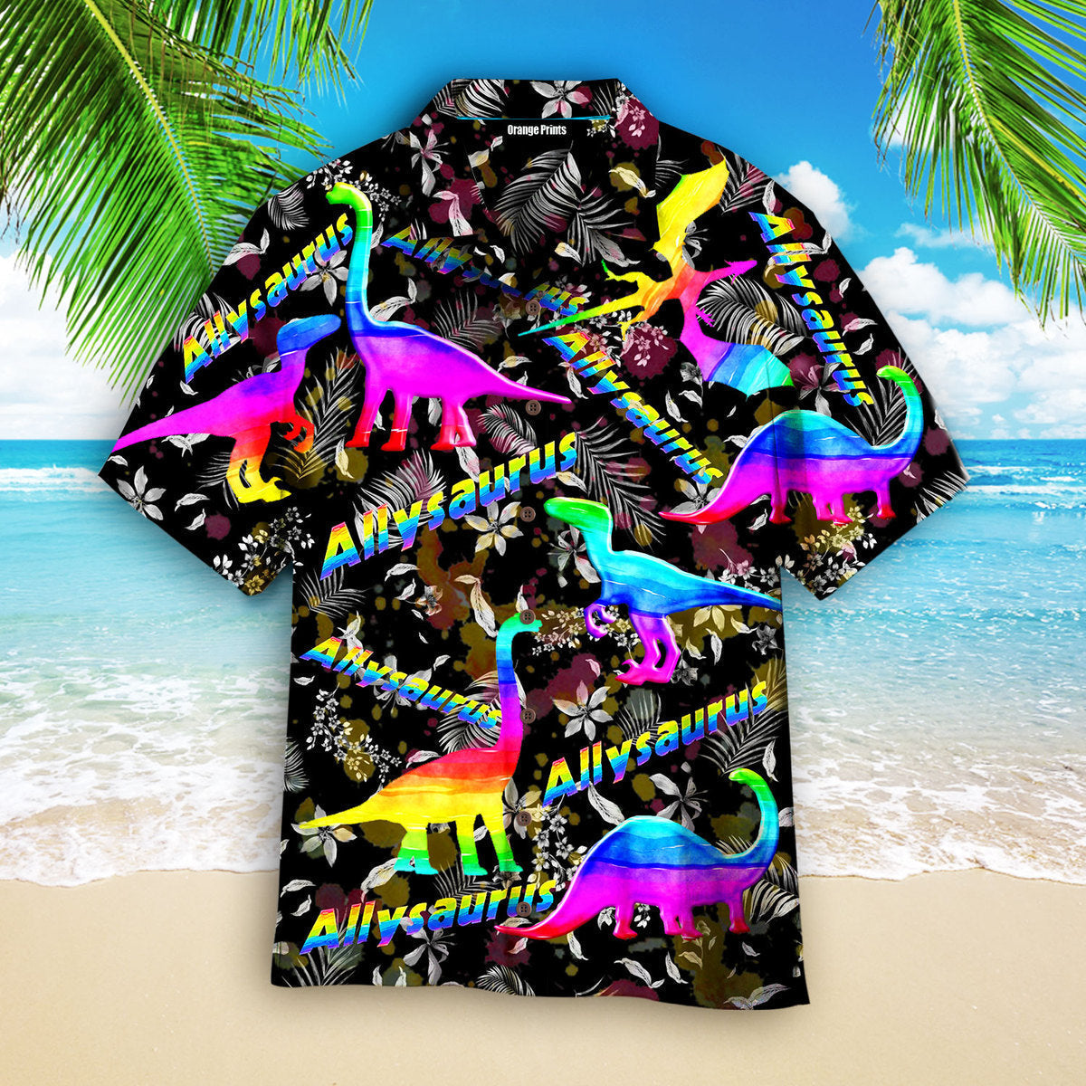 Allysaurus Pride Lgbt Ally Dinosaur Aloha Hawaii Shirts For Men Women Ha42429