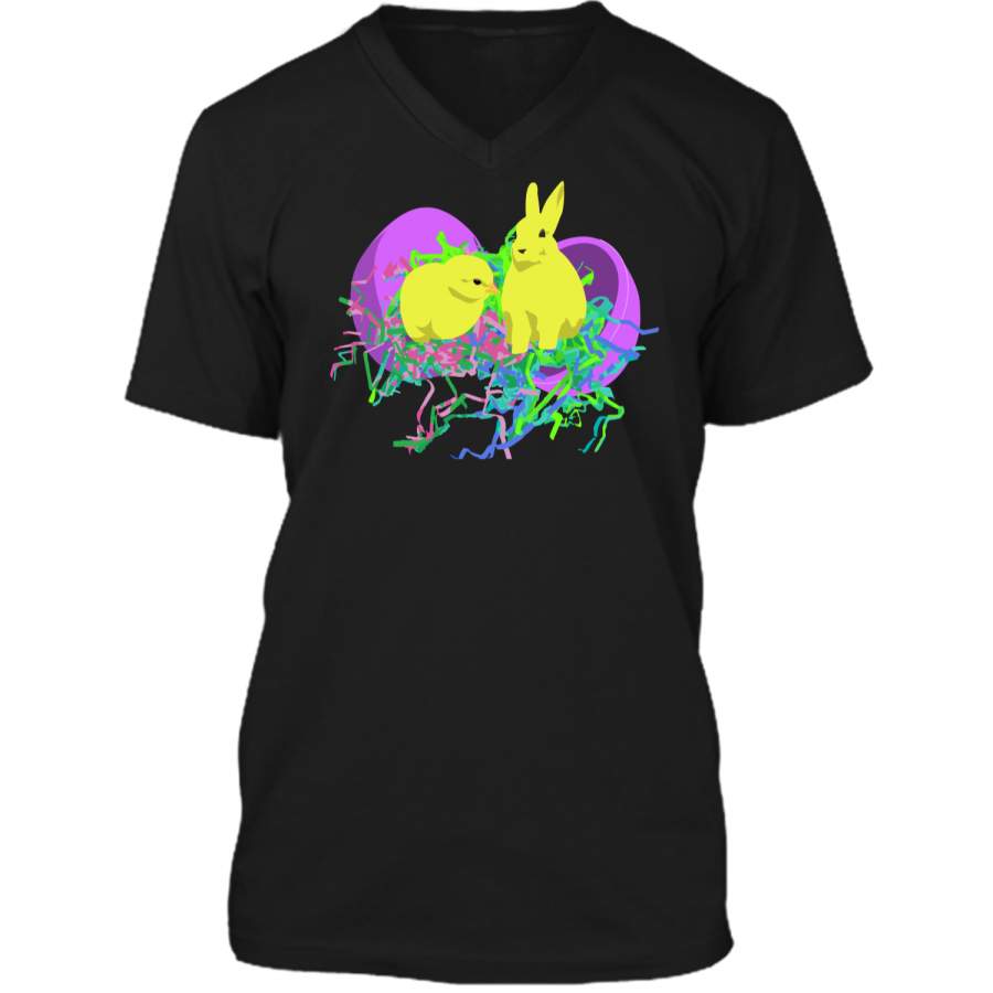 Easter Candy Friends Mens Printed V-Neck T