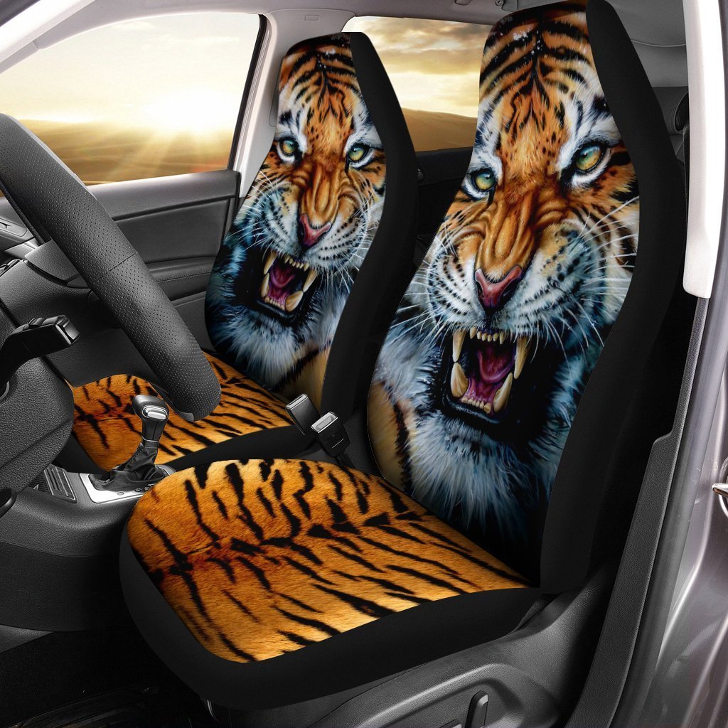 Coolest Tiger Car Seat Covers Custom Tiger Car Accessories Gift Idea