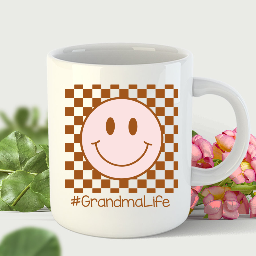 Grandma Life Smiley Face Mug