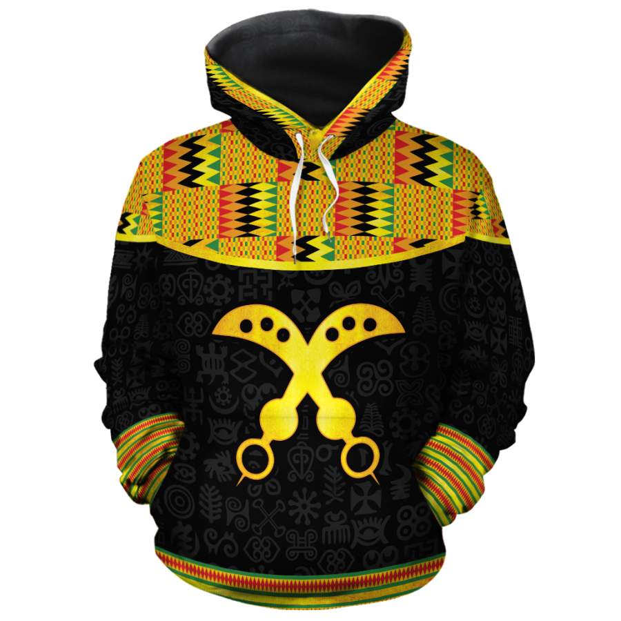 Printed Kente Akofena All-Over Hoodie