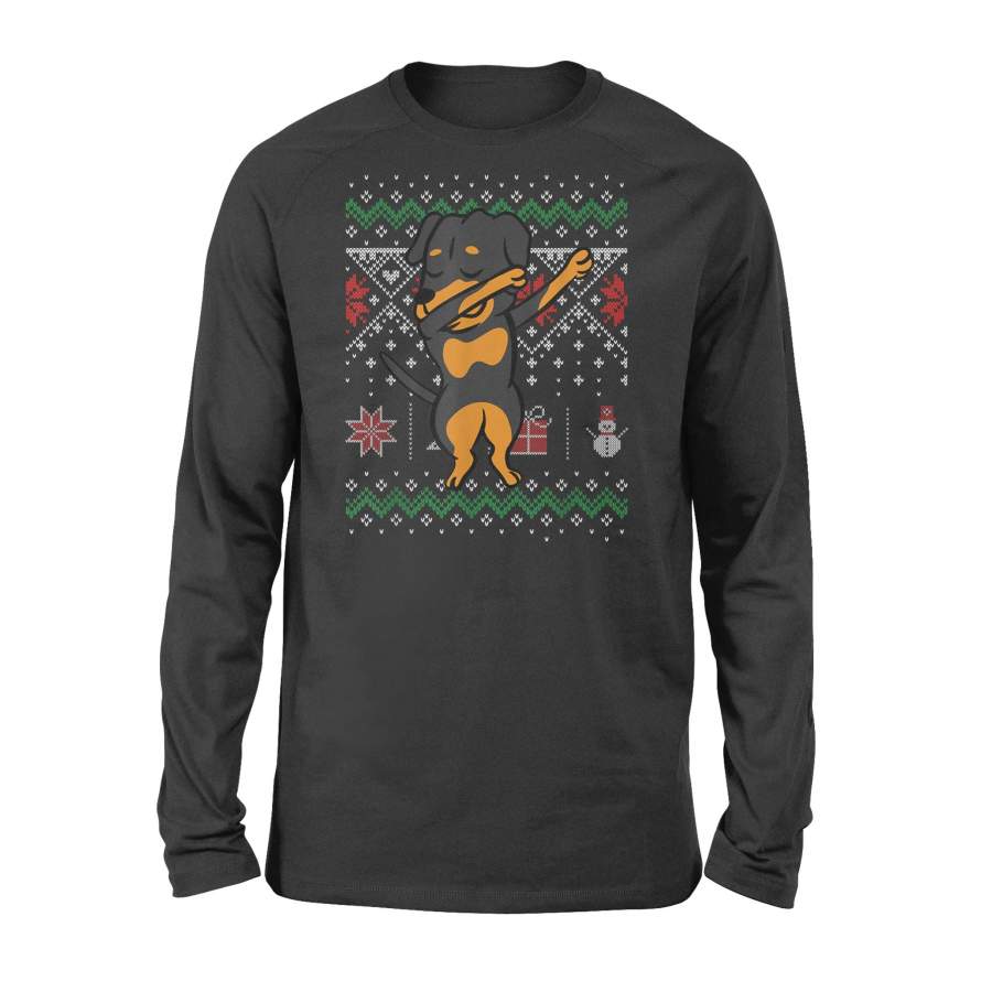 Beauceron Dabbing Ugly Sweater Christmas Gift T-Shirt – Standard Long Sleeve