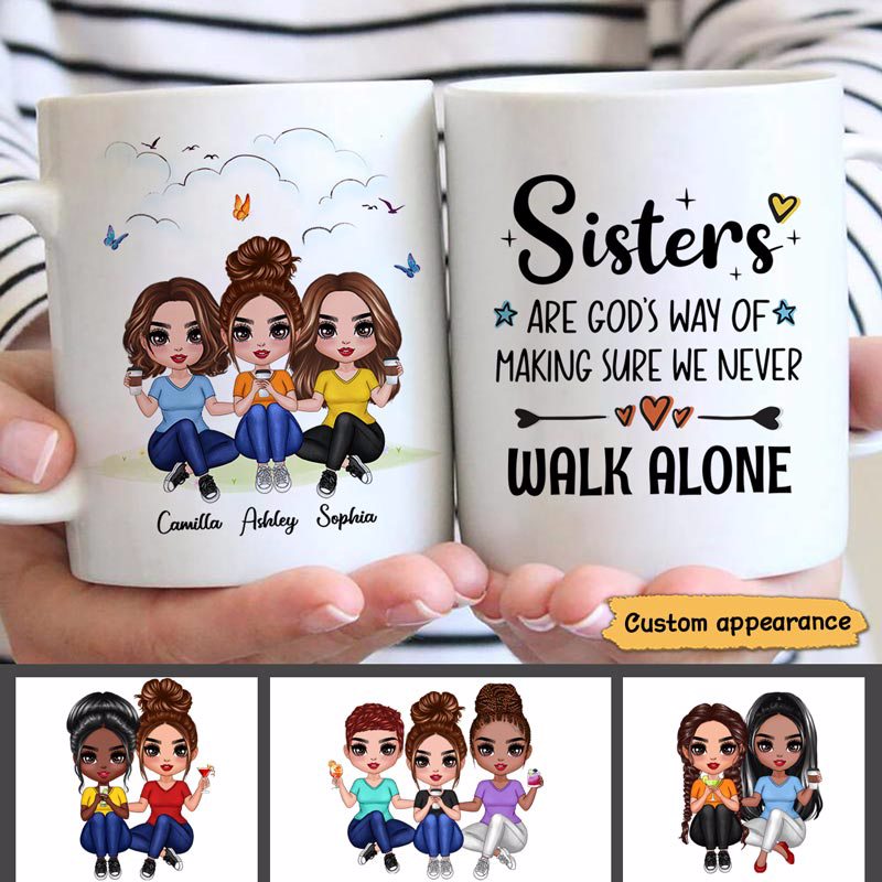 Sisters Are God‘S Way Besties Siblings Gift Personalized Mug