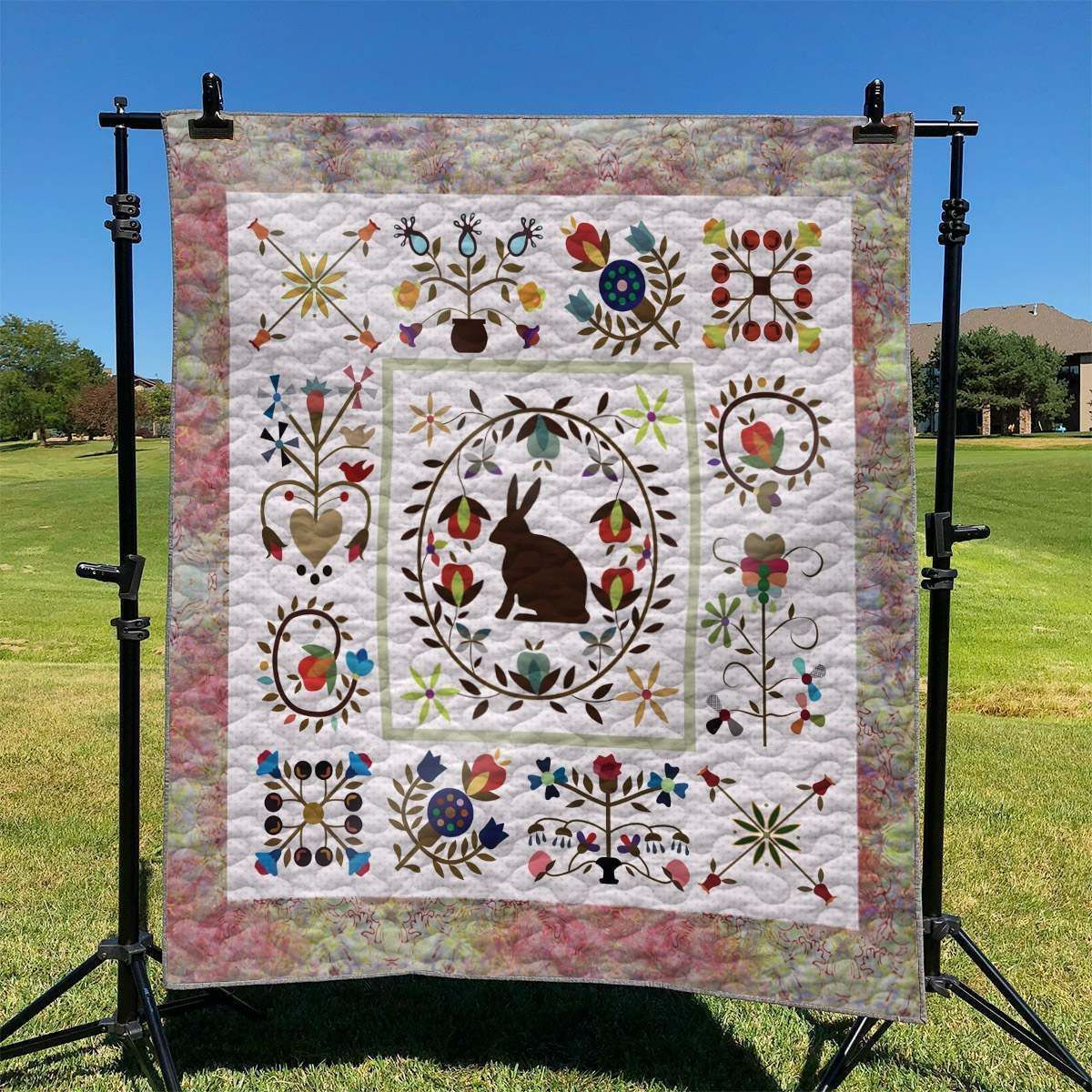 Bunny And Flowers Dhccna0909 Quilt Blanket