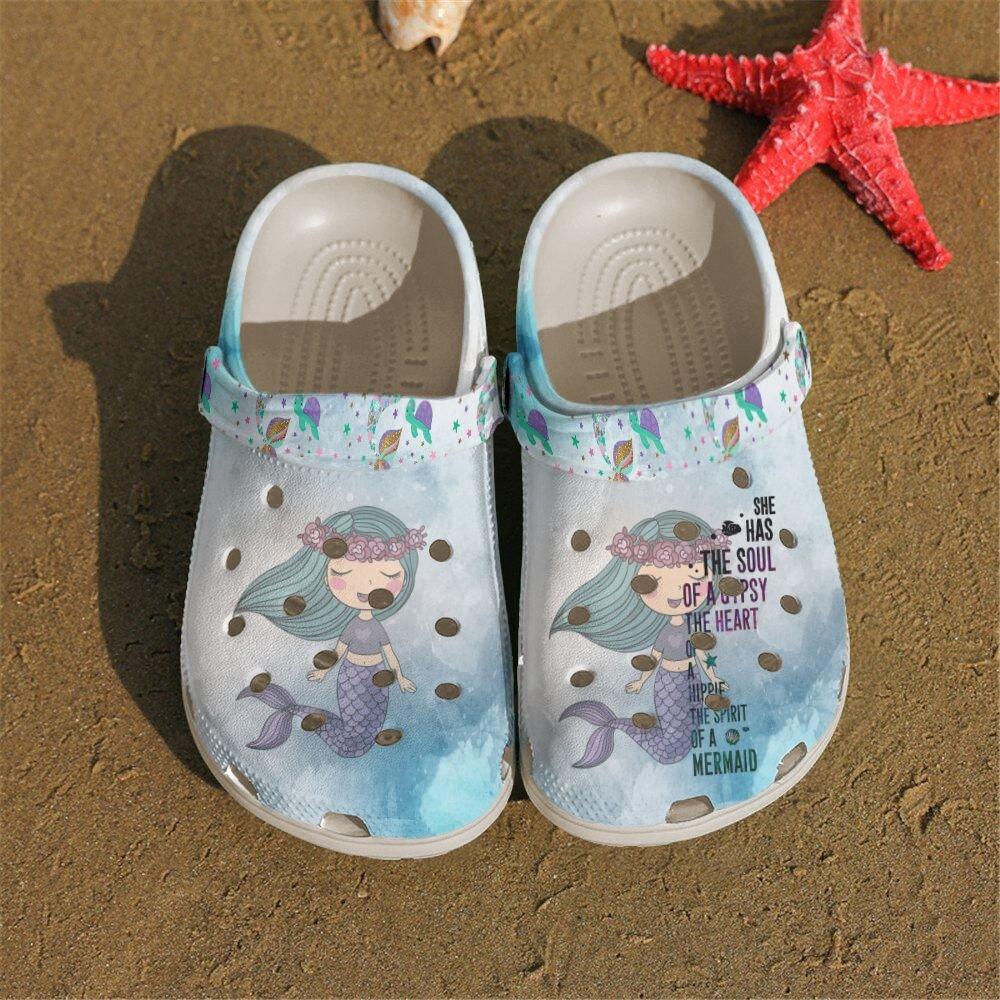 Mermaid Personalized Clog, Custom Name, Text, Color, Number Fashion Style For Women, Men, Kid, Print 3D Cute Mermaid