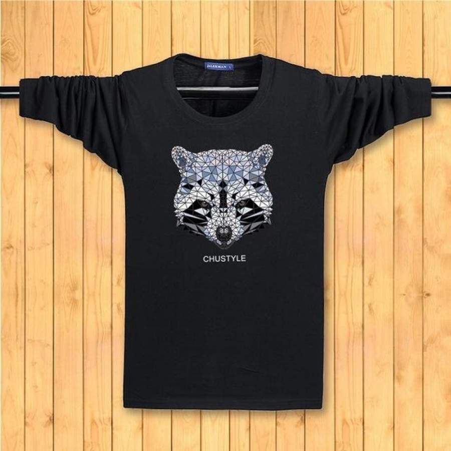 Long sleeve Men Tops Autumn and winter Casual T-Shirt printing Fox