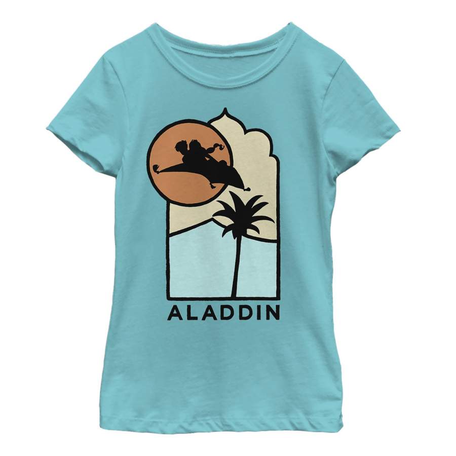 Aladdin Girl’s Block Carpet Ride  T Shirt