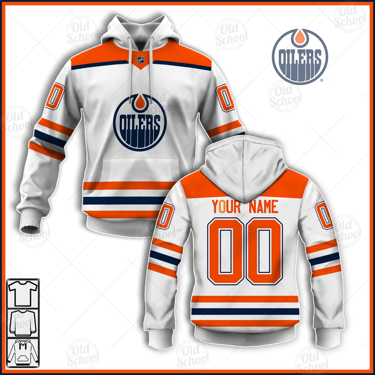 Edmonton Oilers Custom Name Number 2021 Reverse Retro Alternate Jersey Pullover Hoodie