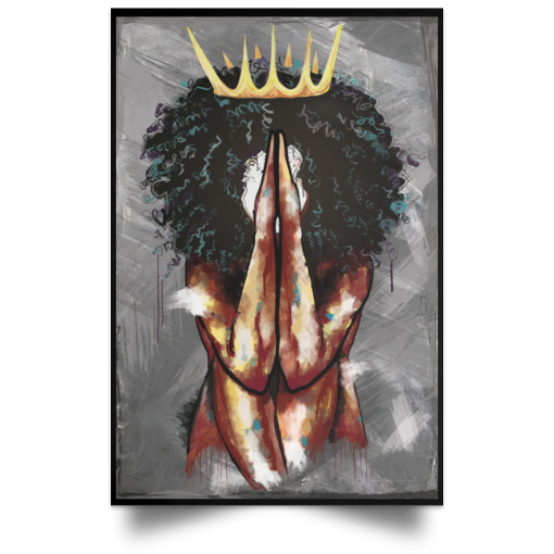 Black Queen Praying Poster