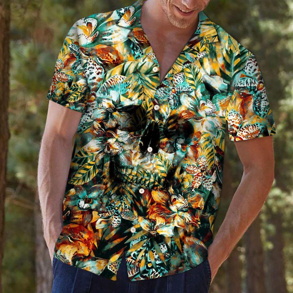 Skull Tropical Hawaiian Shirt Ha73646