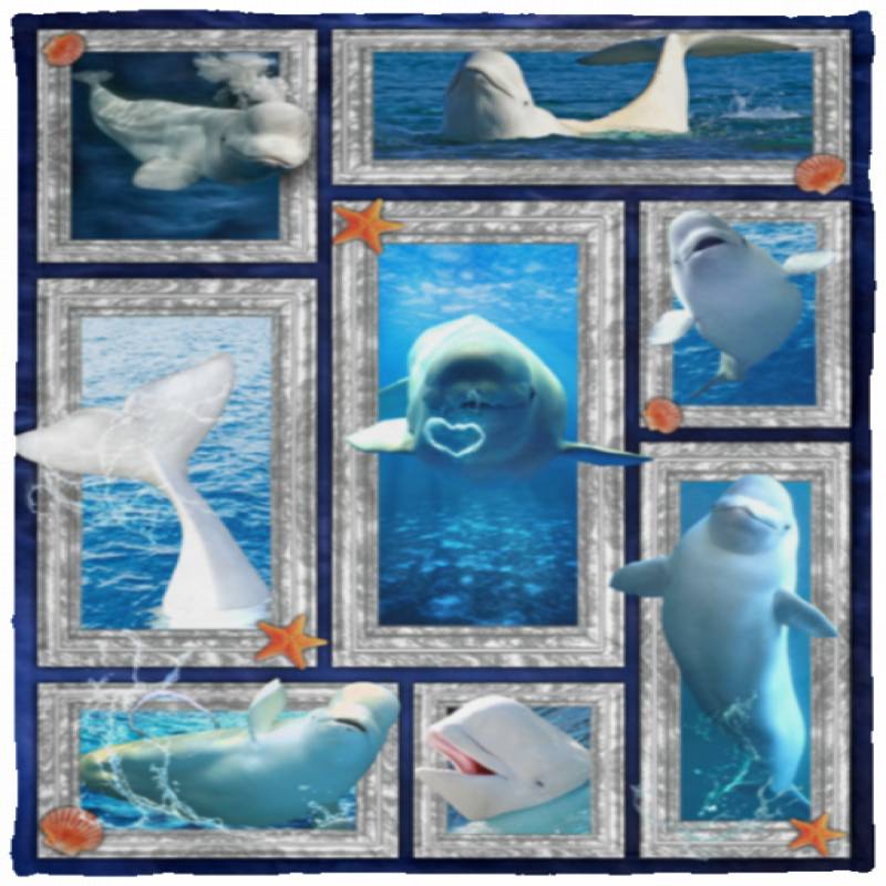 Homesweetquilt – Beluga Whale, Blanket 30×40 S – 296545