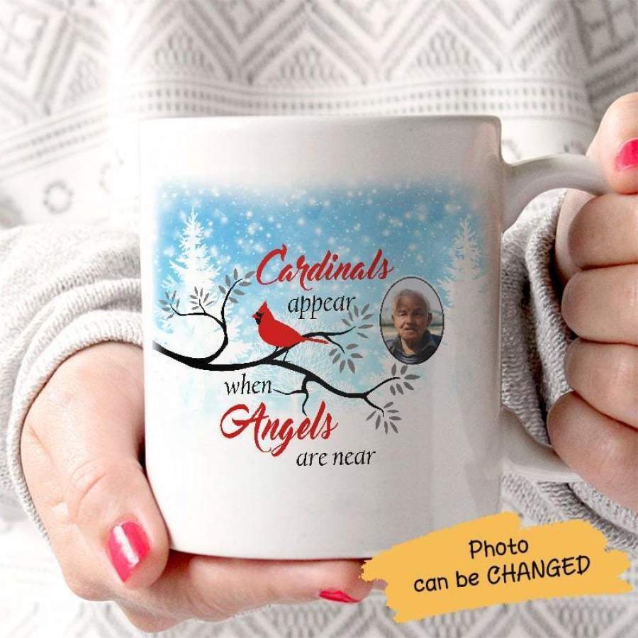 Angels Appear Cardinal Memorial Photo – Personalized Mug