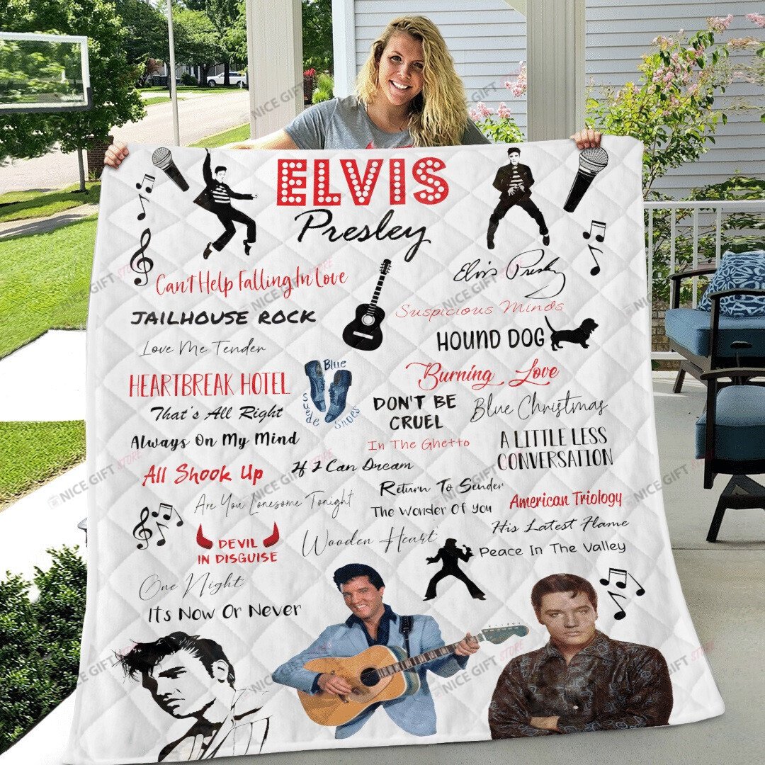 Elvis Presley Fleece Blanket Blk-T9U0