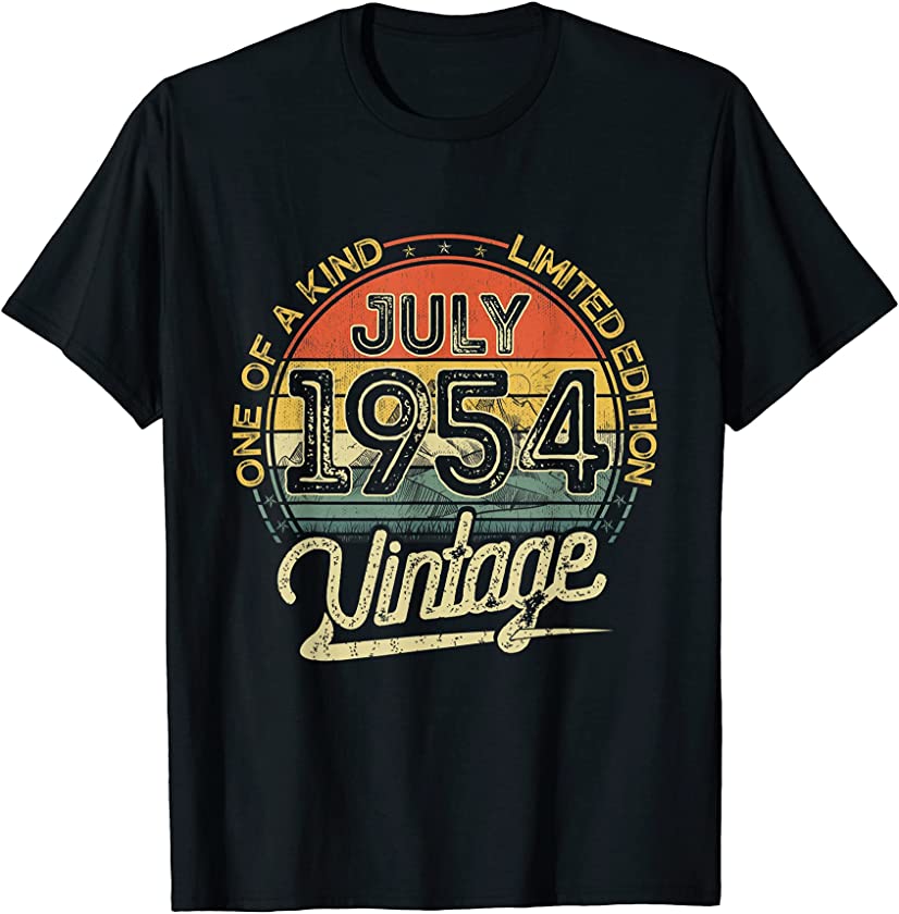 Vintage Retro July 1954 67th Birthday Gift 67 Years Old T-Shirt