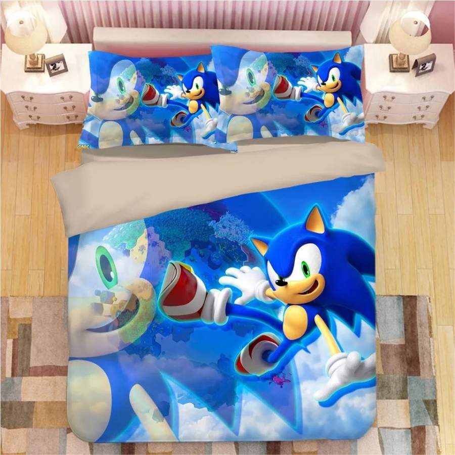 Sonic The Hedgehog #3 Duvet Cover Quilt Cover Pillowcase Bedding Set Bed Linen