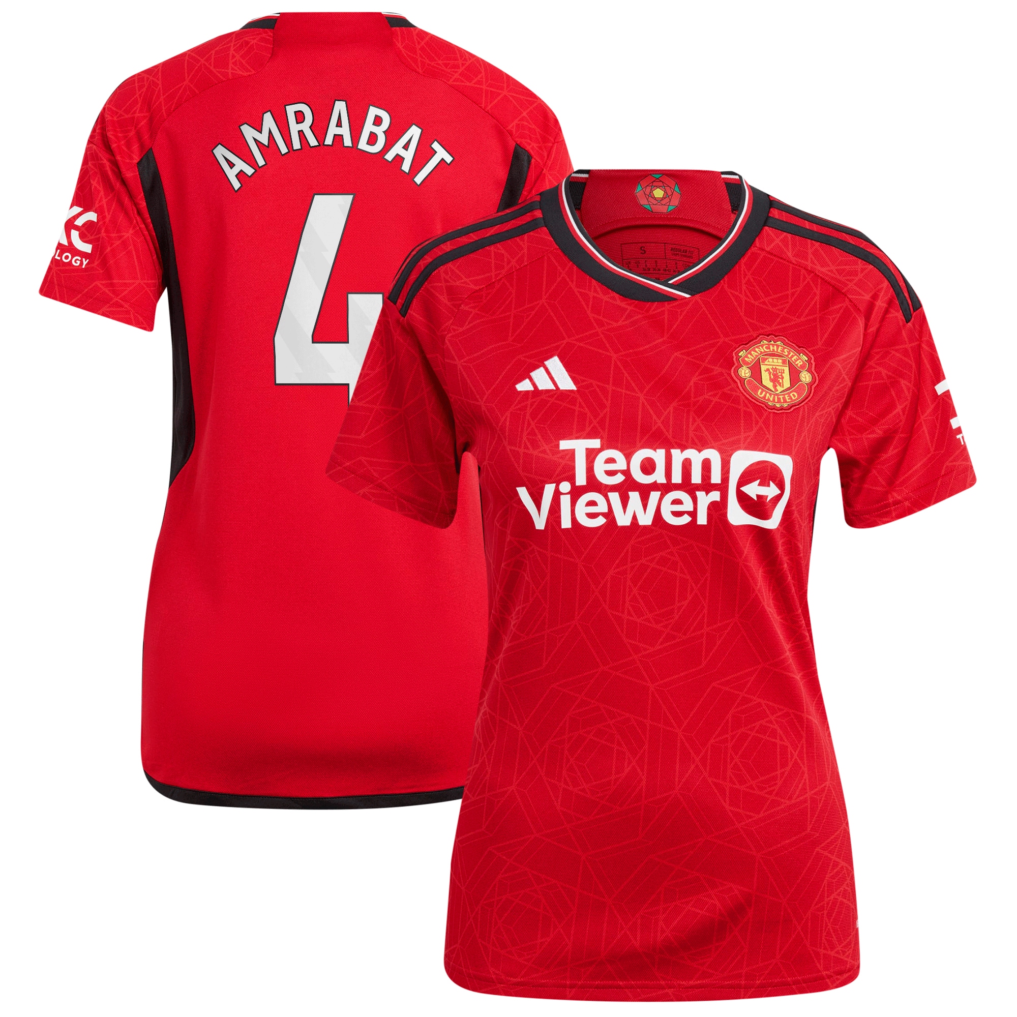 Sofyan Amrabat Manchester United Women's 2023/24 Home Replica Player Jersey  Red