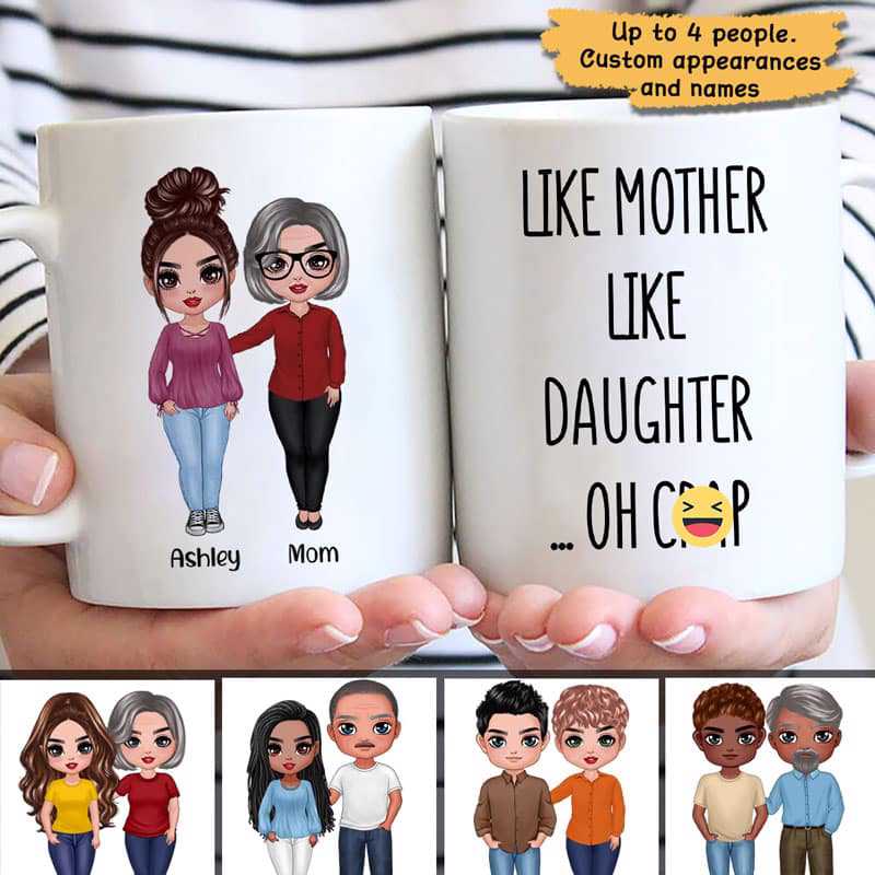 Like Mother Father Like Daughters Sons Doll Family Personalized Mug