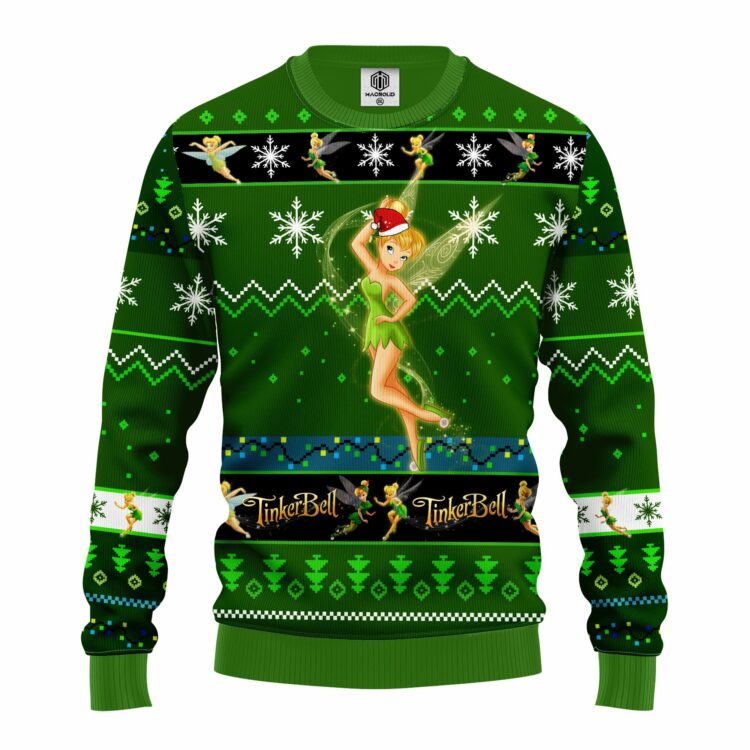 Tinker Bell Disney Gifts, Merry Xmas Tinker Bell Ugly Christmas Sweater