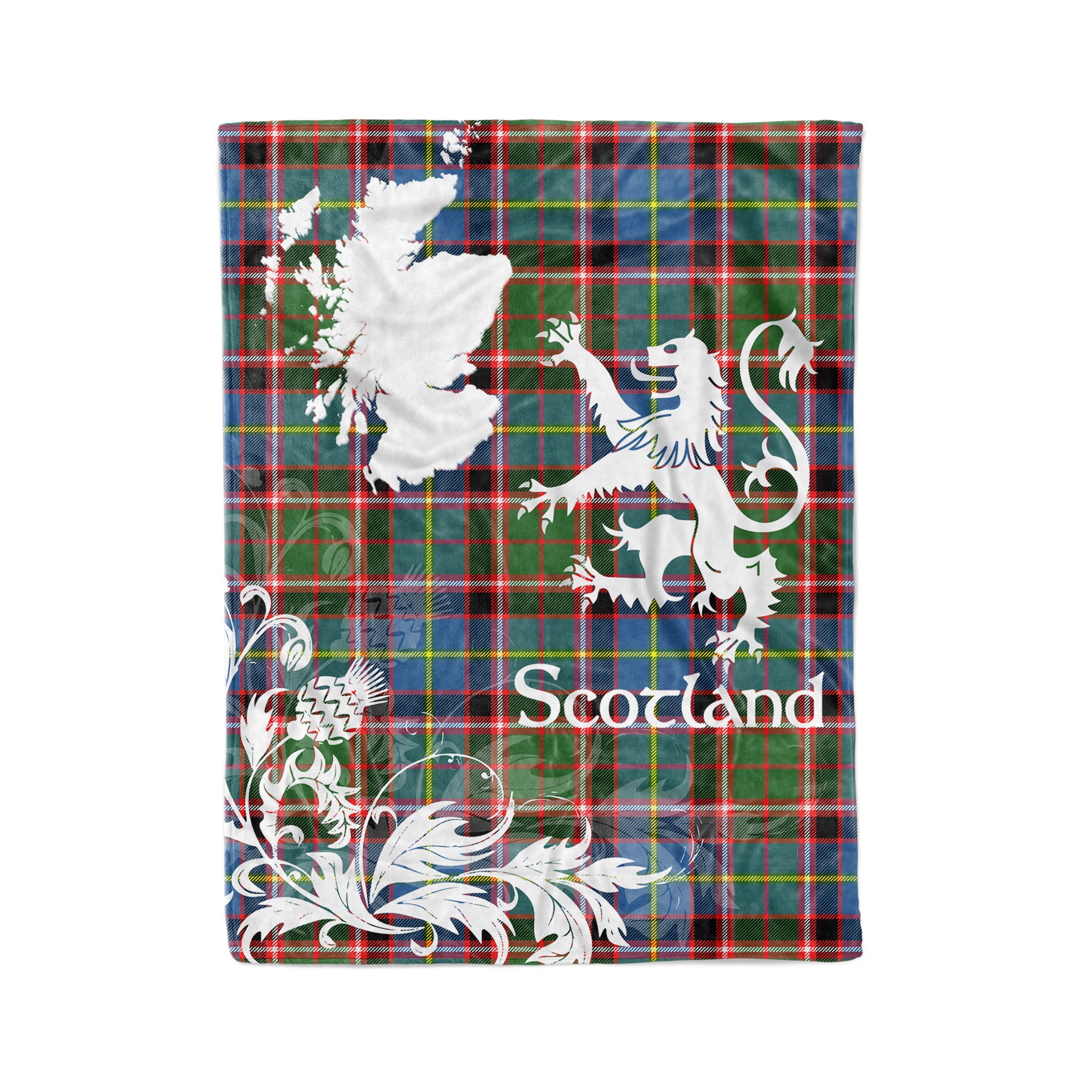 Tartan Plaid Fleece Blanket Tartan Blanket Thistle And Lion Scottish Clan Norvel Plaid Blanket