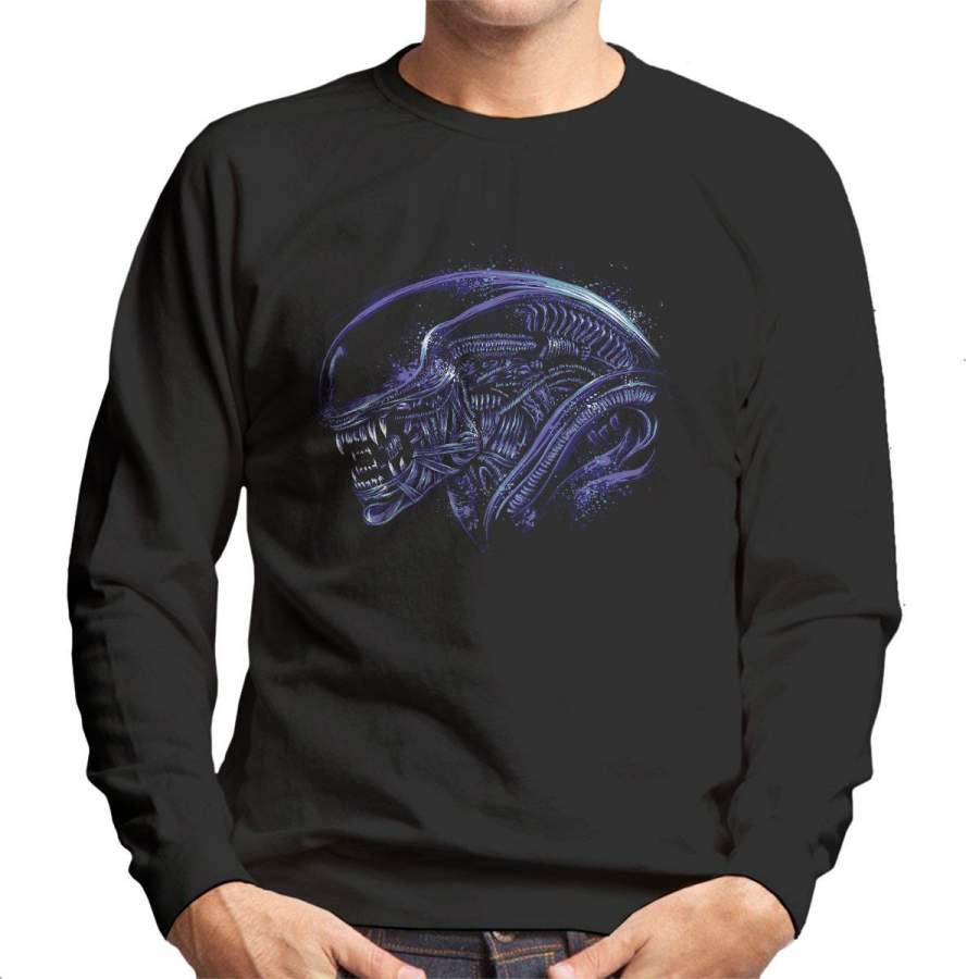 Aliens Space Nightmare Purple Men’s Sweatshirt