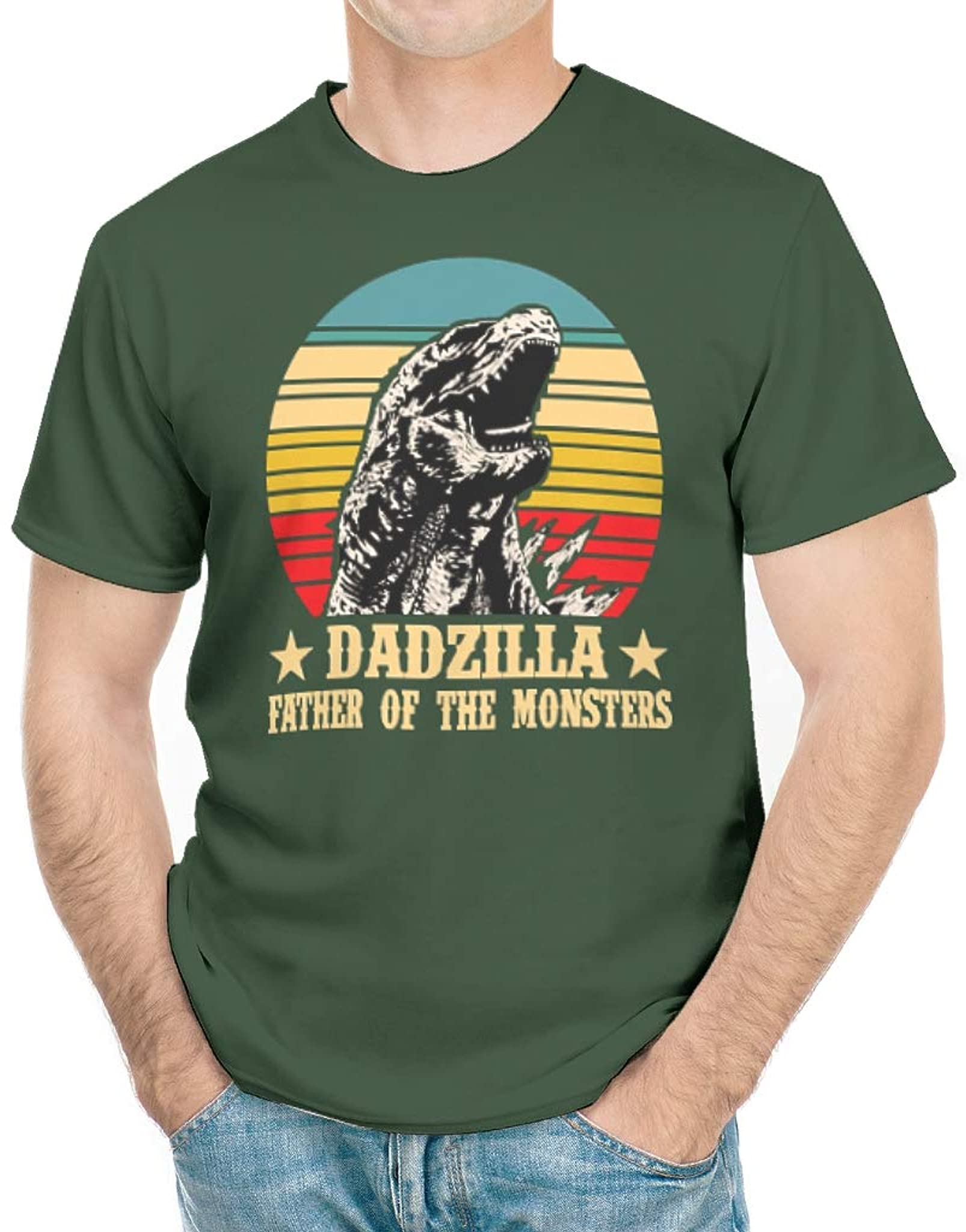 PJCustom Dad-Zilla Father of The Monsters Men’s Funny Dad T-Shirt Tee