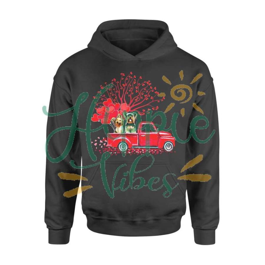 Dog gift idea Couple Yorkie Truck Valentine’s Day T-Shirt – Standard Hoodie