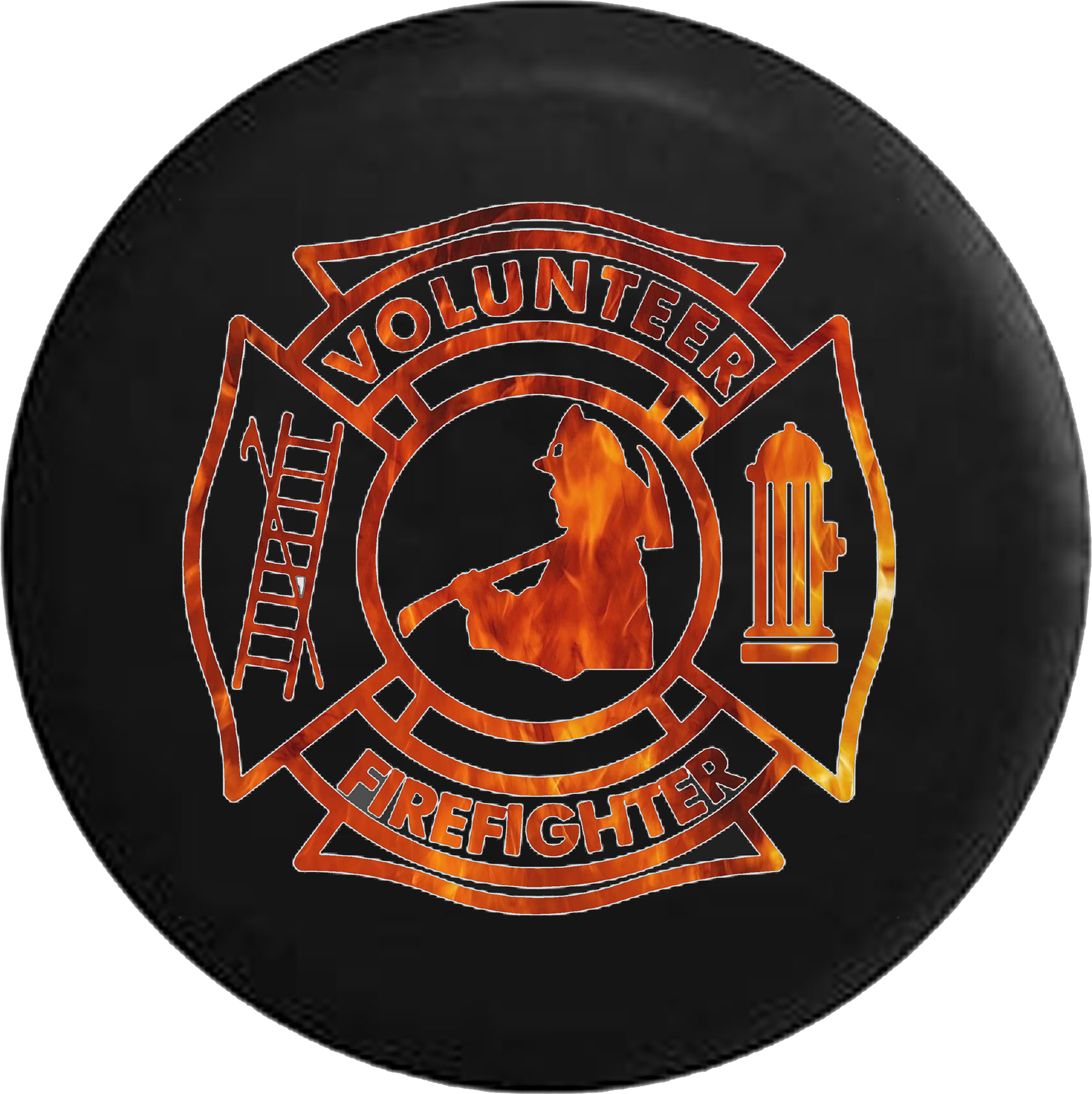 Volunteer Firefighter Smoke Department Jeep Camper Spare Tire Cover Custom Size – V666