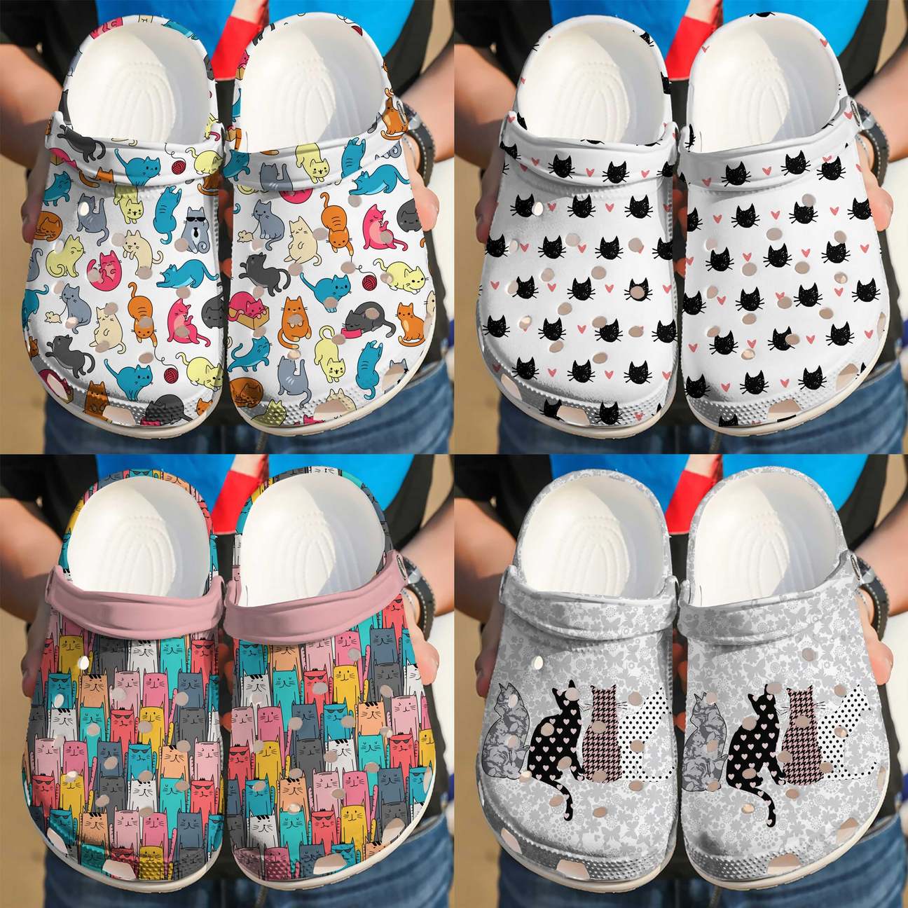 Cat Personalized Clog, Custom Name, Text Cat Pattern, Fashion Style For Women, Men, Kid, Print 3D